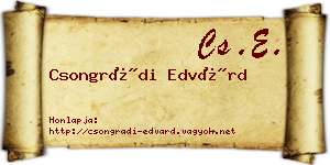 Csongrádi Edvárd névjegykártya